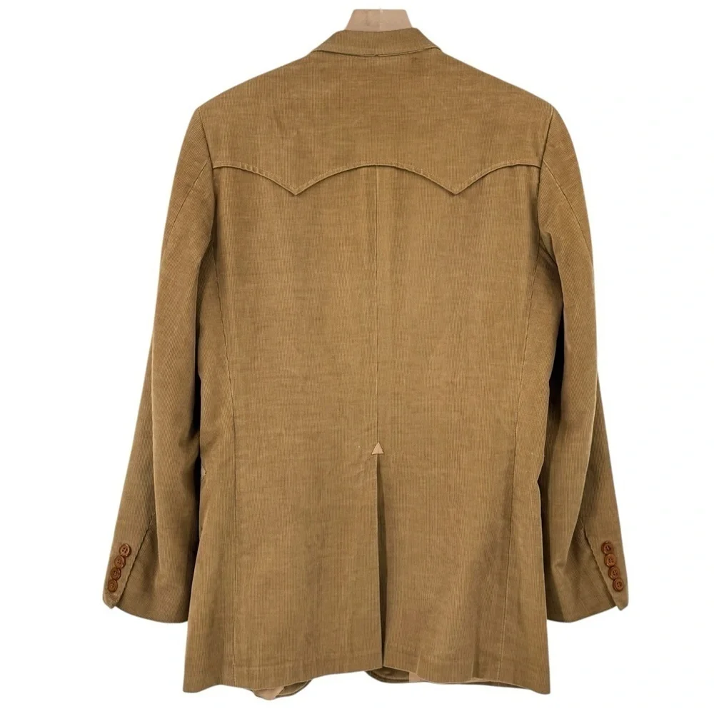 Vintage 70s Western Wear Corduroy Blazer Mustang by Haggar Made in USA Tan | 40